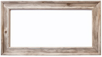 Wooden picture frame isolated on white created with Generative AI