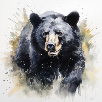 Watercolor Black Bear