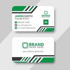 Business card design template with modern style layout, Clean and minimalistic visiting card design.
