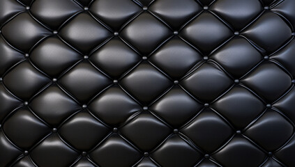 ブラックレザーの背景テクスチャ,A textured background featuring black leather,Generative AI