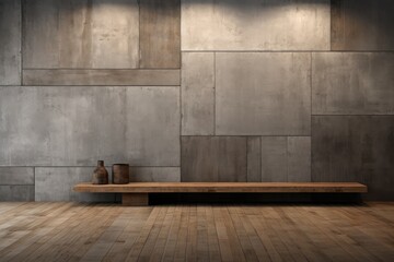 Urban Fusion: Concrete and Wood Wall, a Modern Blend for Stylish Living Spaces