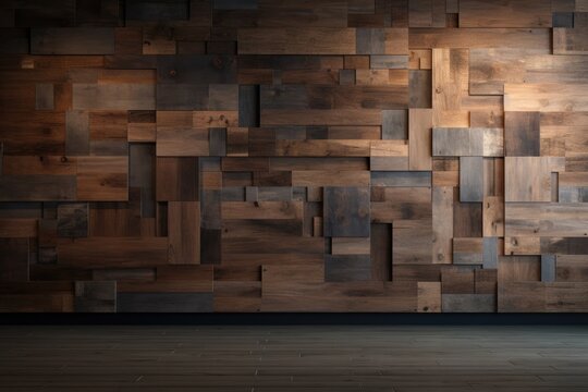 Urban Fusion: Concrete and Wood Wall, a Modern Blend for Stylish Living Spaces © ChaoticMind