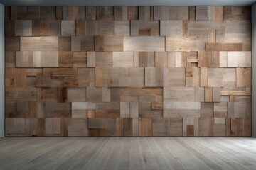 Obraz premium Urban Fusion: Concrete and Wood Wall, a Modern Blend for Stylish Living Spaces