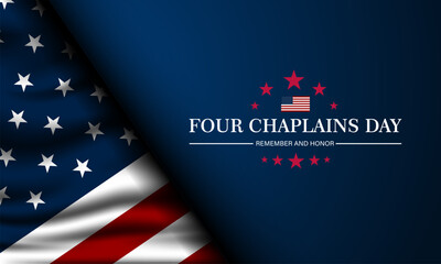 Four Chaplains Day February 03 Background Vector Illustration - obrazy, fototapety, plakaty