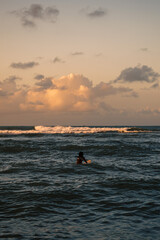 Fototapeta premium surfer at sunset