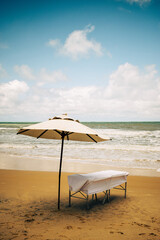 beach with umbrella