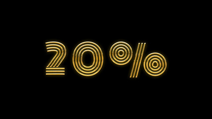 Obraz premium Discount icon symbol gold golden cut out isolated