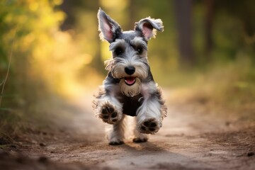 Miniature Schnauzer Dog - Portraits of AKC Approved Canine Breeds - obrazy, fototapety, plakaty