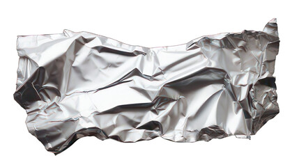 Ripped piece of aluminium foil isolated on white created with Generative AI - obrazy, fototapety, plakaty