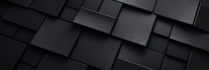 抽象的な立方体。黒い背景。3Dレンダリング、Abstract cubes. Black background. 3d render、Generative AI - obrazy, fototapety, plakaty