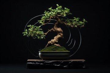 Explore the idea of using negative space to create a unique and eye-catching branding element for your bonsai.