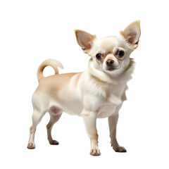 Obraz premium chihuahua puppy isolated on white with a cute curled tail