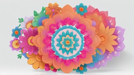 Colorful flowers floral Clipart, high quality resolution, beautiful flowers white background, AI generated images, jpg illustration. 


