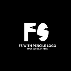 logo for FS with pencile banner and poster - obrazy, fototapety, plakaty