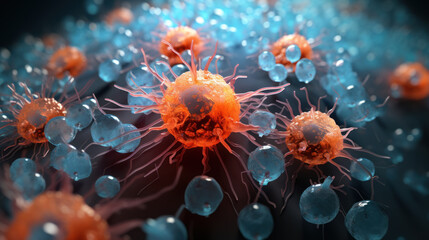 Concept of cancer cells spreading