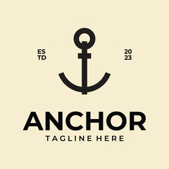 anchor logo vector simple illustration template icon graphic design