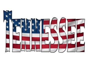 Tennessee 3d illustartion with usa flag in background