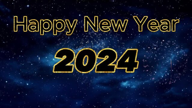 happy new year 2024 video background looping  footage 4k 	
