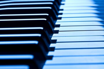 Closeup shot of the piano keys