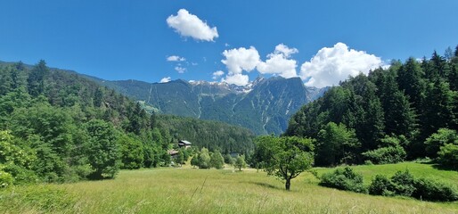 austrian sceneries alpine countryside of mountain peaks