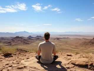 Fototapeta na wymiar Desert Landscape Meditation