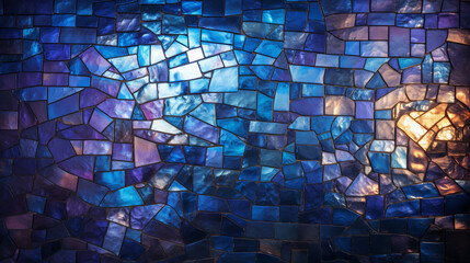 Blue Mosaic Tile Texture

