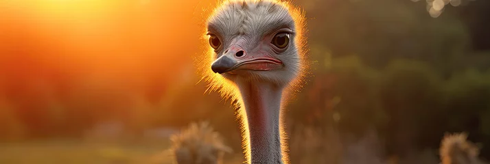Fotobehang Closeup of Ostrich in early morning light  © Lynne Ann Mitchell