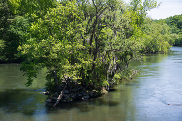 Remain of old state road bridge on the Lower Saluda River.