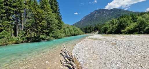 alpine stream with crystal blue water

 - obrazy, fototapety, plakaty