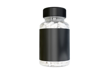 Vitamins packaging black label white jar