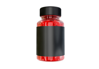 Vitamins packaging black label red jar