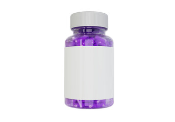 Vitamins packaging white label purple jar