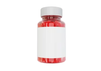 Fotobehang Vitamins packaging white label red jar © Adam