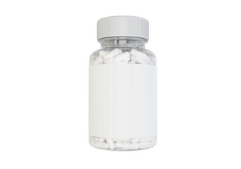 Vitamins packaging white label white jar - obrazy, fototapety, plakaty