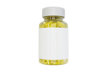 Vitamins packaging white label yellow jar