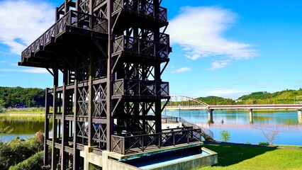 千葉県市原市高滝湖の藤原式揚水機の外観