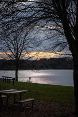 Sunset at blue marsh lake