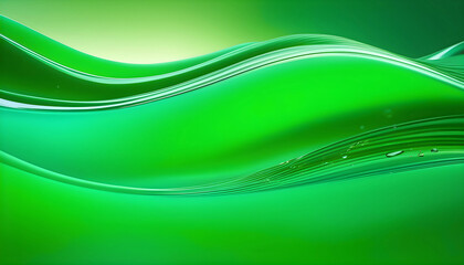 Fototapeta premium Abstract background Green eco wave, clean water and nature concept, 