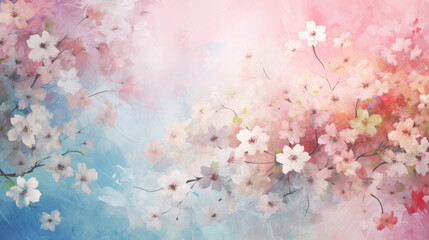 Obraz na płótnie Canvas Watercolor floral soft color background, pastel flowers backdrop, card texture template