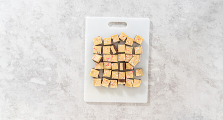 Homemade candy cane fudge