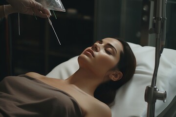 Expert performing botox injection for non surgical cosmetic procedures in medical cosmetology