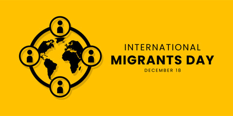Vector illustration on the theme of International Migrants day observed each year on December 18th across the globe.