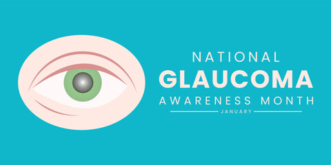 Vector illustration on the theme of National Glaucoma awareness month of January, national glaucoma banner, background. Vector Illustration
