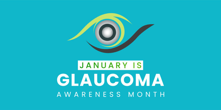 Vector illustration on the theme of National Glaucoma awareness month of January, national glaucoma banner, background. Vector Illustration