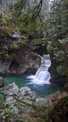 Vertical shot of a waterfall