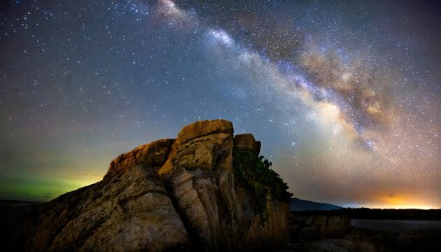 Ciel nocturne scintillant au-dessus des montagnes
