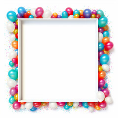 Fototapeta na wymiar a colorful balloons in a frame ready for printing