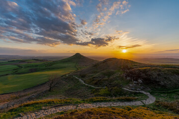 Sunset over Roseberry Topping, North York Moors, England