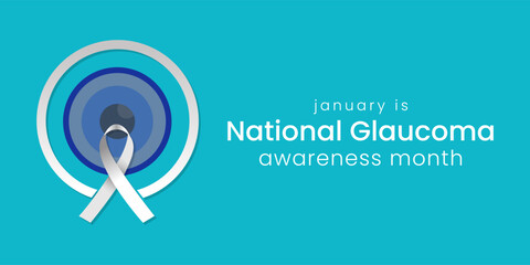 Vector illustration on the theme of National Glaucoma awareness month of January, national glaucoma banner, background. Vector Illustration