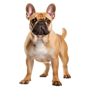 French bulldog standing with full body visible, posed against a transparent background, showcasing its compact, muscular frame.